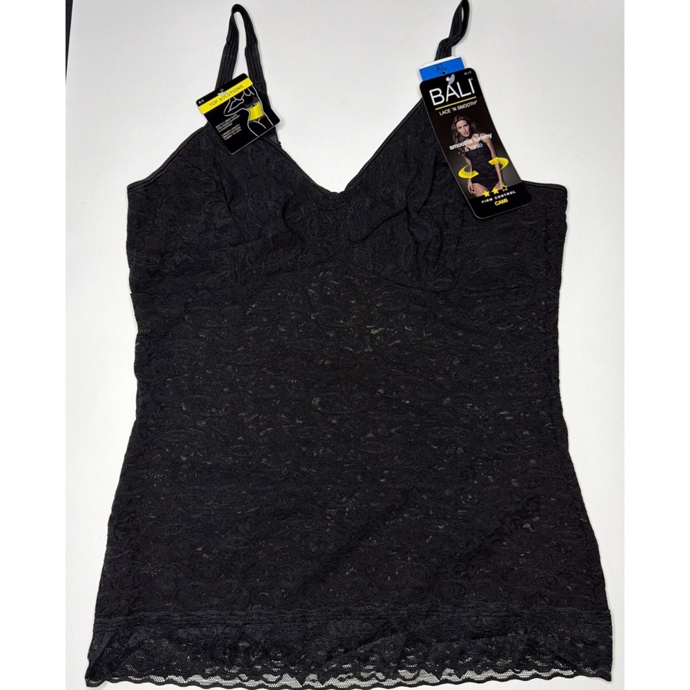 Bali Lace 'N Smooth Women's Shaping Camisole Black XL Firm Control Cami DF8L12